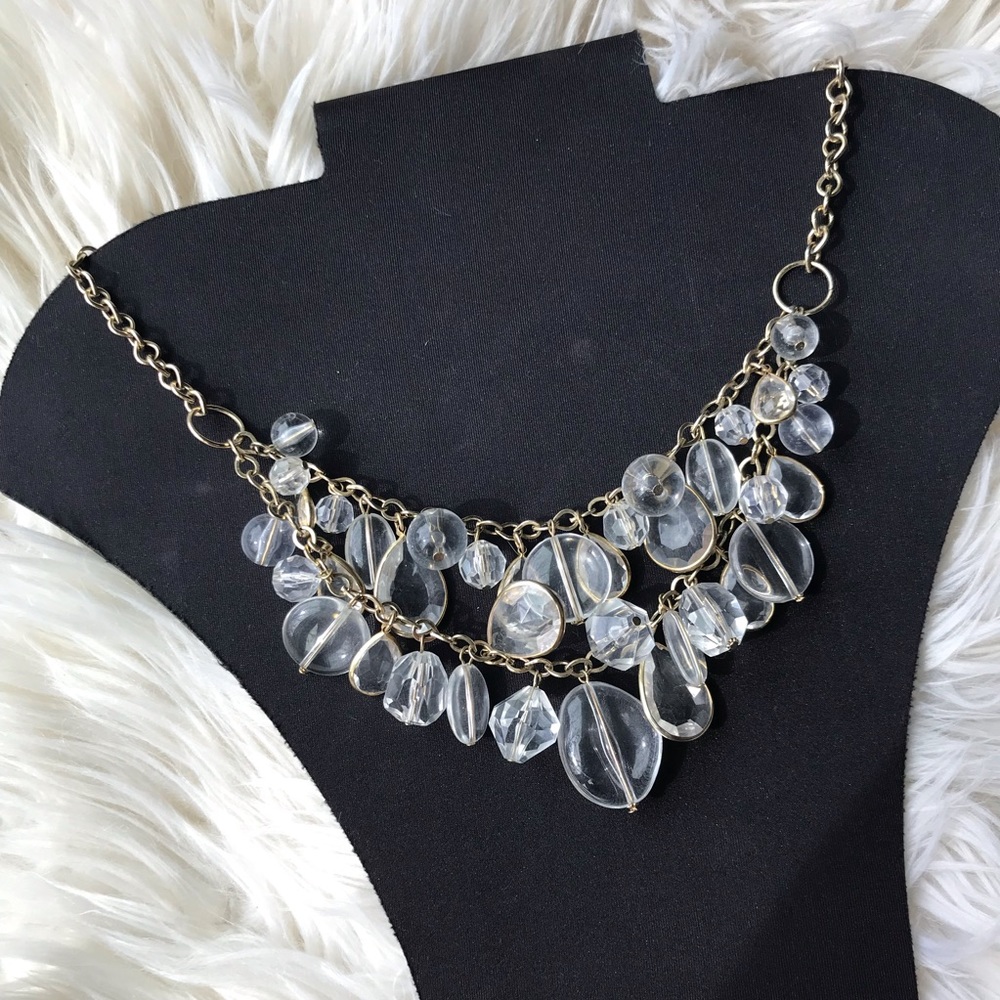 Premier Designs “Crystal Clear” gold necklace